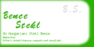 bence stekl business card
